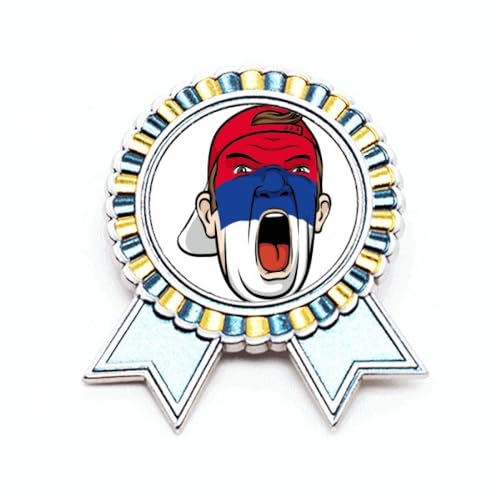 Broche Serbie en métal M pour supporter match de foot et maquillage festival