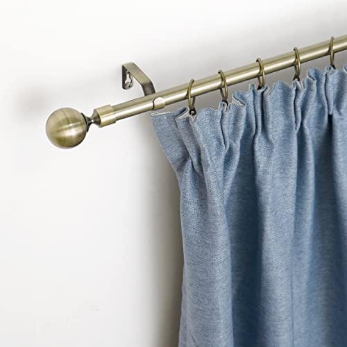 Miniatura 3 de Homeya - Barra Cortina Extensible - Barra Forjado Extensible Para Cortina - Palo Delgado Con Sorportes 160-310cm, Bronce - Bola