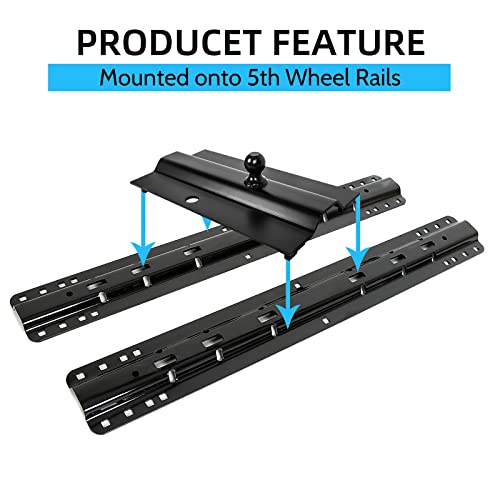 5Th Wheel Gooseneck Hitch Trailer Towing Multi-Fit In-Bed Fixed Offset 25,000 Lbs, 2-5/16-Inch Ball #TOP4