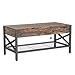 Aheaplus Coffee Table with LED Light and Power Outlet, Modern Lift-Top Center Table with Storage Shelf, for Living Room with Lift Tabletop, X Support Metal Frame, Rustic Brown