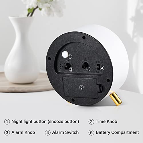 Tetino Retro Analog Alarm Clock, Small Clock With Night Light,Battery Operated,Snooze Option,For Living Room, Bedrooms, Desk. (Green) #TOP6