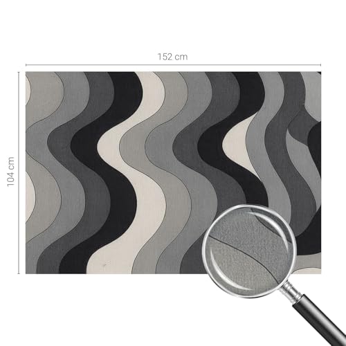 Papel pintado para dormitorio y sala de estar autoadhesivo lavable con ondas grises modernas 5