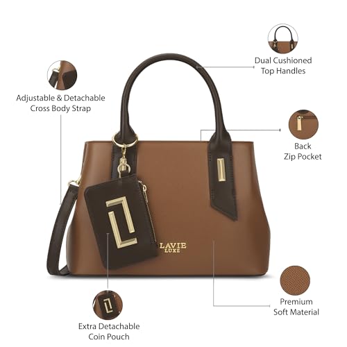 Image of Lavie Luxe Women's Duo Rumba Handbag | Handbag for Work | Ladies Purse | Stylish Shoulder Bag | Gift for Women