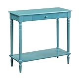 Convenience Concepts French Country 1 Drawer Hall Table with Shelf, Blue