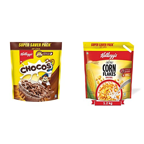 Image of Kellogg's Combo, Chocos, High In Protein, B Vitamins, Calcium And Iron, 1.2Kg Pack And Corn Flakes Original, 1.2 Kg