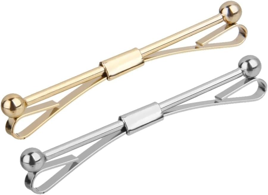 2 Piece Necktie Shirt Tie Collar Pin Tie Clip Clasp Bar Brooch Men Accessory for Anniversary Party
