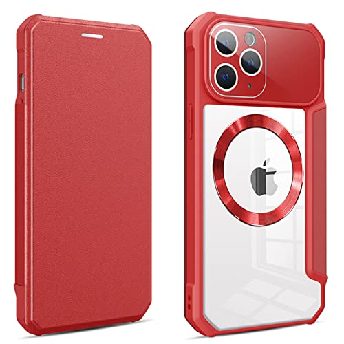 Coque en Cuir Rouge iPhone 14 Pro pour Sorties et Déplacements Urbains
