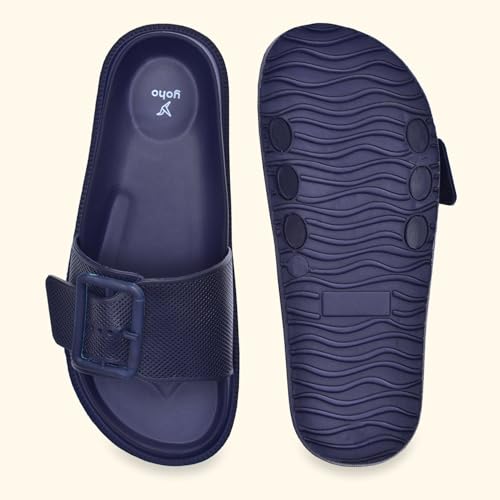 Image of YOHO Grape Sliders for Women & Girls | Stylish,Cushioned, Lightweight Slides & Waterproof Flip Flops | Adjustable Buckle | Comfortable Monsoon Footwear
