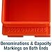 BankSupplies Quarter Large Capacity Coin Storage Box - Orange - 300 Dollar Capacity - Coin Organizer - High Capacity Coin Box - Stackable Rolled Quarter Holder