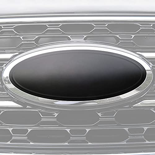 Image of Solid Emblem Blackout Insert Decals for 9.45″ Emblems - Set of 2 - Compatible with and Fits 2015-2022 F150 (Solid Matte Black)