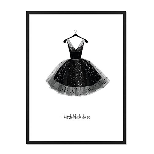 Poster Design avec Cadre Photo Noir 'Vêtement' 30 x 40 cm, Motif Mode, Noir et Blanc, Décoration Cover