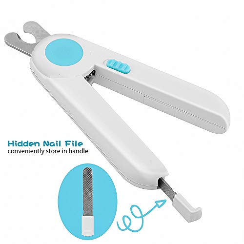 Dog Nail Clippers with Light Avoid Over-cutting, Safety Cat Claw Trimmer Cutter & Pet Toenail Polish File for Small Medium Large Animals Breed, Grooming Scissors for Puppy, Kitten, Rabbit, Bunny