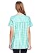 Casual Nights Women's Snap Front Smock Cobbler Woven Scrub Apron Top with Pockets - Mint Plaid - X-Large