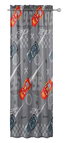 Image of Jay Franco Disney Pixar Cars Lighnting Speed 63 inch Inch Drapes - Beautiful Room Decor & Easy Set Up, Bedding Features Lightning McQueen - Curtains Include 2 Tiebacks, 4 Piece Set (Official Product)