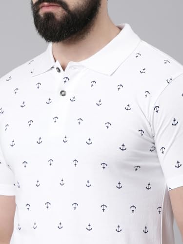 Image of KRYPTIC Men's Ultra-Soft Cotton Rich Casual Printed Half Sleeve Regular Fit Classic Polo T-Shirt - Soft, Cool & Stylish Everyday Wear