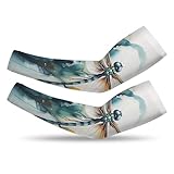 QiErDesign Dragonfly Sports Compression Arm Sleeves for Men & Women - Youth Arm Sleeve Baseball Volleyball Sleeves & Basketball Sleeve