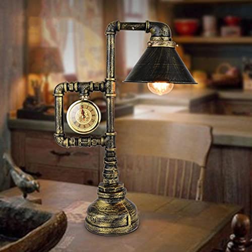 Lampe de bureau métal avec éclairage décoratif industriel rétro pour ampoule chaude