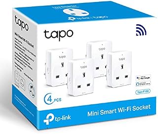 TP-Link Tapo Smart Plug Wi-Fi Outlet, Works with Amazon Alexa (Echo and Echo Dot), Google Home, Wireless Smart Socket, Device Sharing, Without Energy Monitoring, No Hub Required - Tapo P100 (4-Pack)