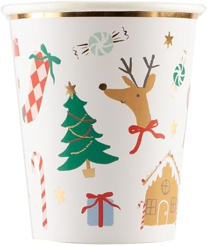 Meri Meri - Jolly Christmas Cups - Yeni Yıl Bardaklar (8'li)