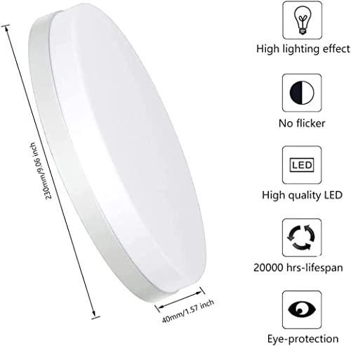 Ouyulong LED Flush Mount Ceiling Light 36W 3240LM 6500K 9 Inch Round Non-dimmable Ceiling Light Fixture for Kitchen, Bedroom, Living Room, Hallway, Utility Laundry Closet Room and Office Cool White - Image 4