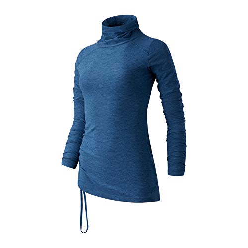 New Balance Women's Tournament Cowl Tunic Long Sleeve, Rogue Wave Heather, S