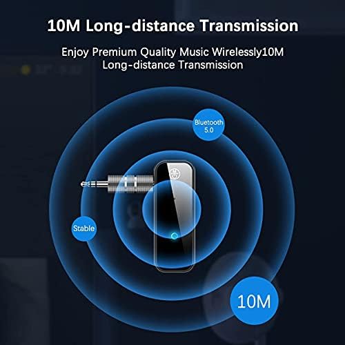 HAL 5.0 Bluetooth Receiver for Car, Mini Wireless Car Bluetooth Aux Adapter, 3.5mm Car Aux-in Jack Receiver Bluetooth Audio Receiver for Home Stereo, Car, PC, Headphones, Hands-free Calls, Plug & Play