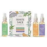 White Sage Smudge Spray Mist Gift Set with Lavender & Palo Santo by Aromafume | 3x50ml| Air Freshener Sprays for Home, Fabric, Linen and Pillow Sleep Mist | For Cleansing Negative Energy & Protection