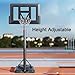 Basketball Hoop Outdoor, Portable Basketball Hoops, Height-Adjustable, PC Transparent Backboard, and Stable Triangle Base(Medium)