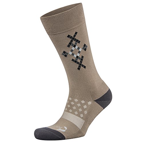 FootZen by Balega Fashion Mens Argyle Crew, Mink, X-Large, 1-Pair