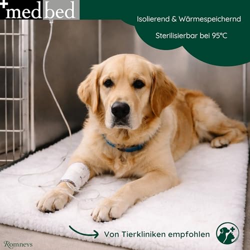 Medbed Premium - Die medizinische Hundedecke: rutschfest, feuchtigkeitsabsorbierend, atmungsaktiv und waschbar (50x70 cm, Pfötchen-Grau)