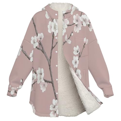 Manteaux doublée de sherpa rose contre le froid glacial veste polaire à capuche