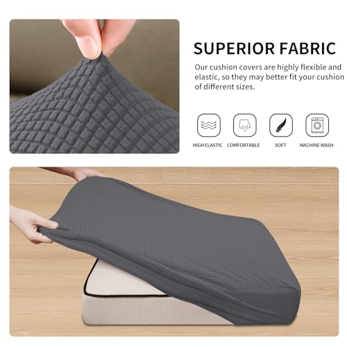 Image of Easy-Going Stretch 3 Pieces Couch Cushion Covers for Sectional Sofa L Shape