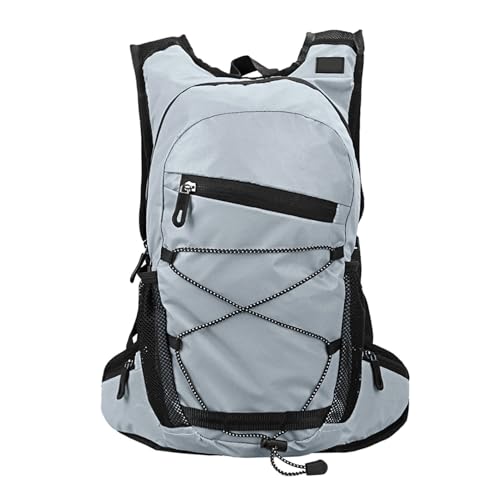Mochila de Hidratación Reflectante con Gran Capacidad para Ciclismo, Campamento, Senderismo, , 2L de Agua Agua (Grey)
