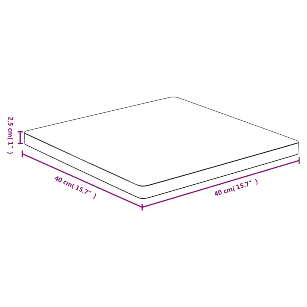 Blat stołu bambusowego 40 x 40 x 2,5 cm, blat roboczy z litego drewna z zaokrąglonymi krawędziami, lakierowana powierzchnia, uniwersalna jako zamiennik, nakładka na biurko, stolik kawowy, do