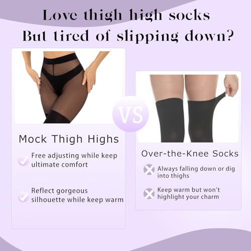 MANZI Goth Faux Thigh High Tights Mock Over the Knee Sweater Socks Women Sexy Stockings4