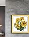 CaptainCrafts Cross Stitch Kits, New Counted Kit Unprinted 14CT Fabric Cross Stitching DIY Art DMC Needlecrafts Embroidery Kit for Adults Beginner (White, Sunflower)