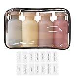 3.4oz Travel Shampoo Bottle with Flip Cap, Leak Proof Plastic Squeeze Bottles, Reusable Empty Travel Shampoo and Conditioner Bottles for Creams, Lotion, Foundation, Conditioner (Garden Series, 4Pcs)
