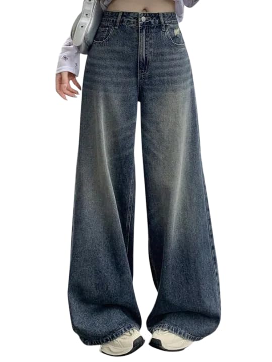 kotty Women Casual Wide Leg Jeans High Waist Loose Fit Denim Everyday Wear-picture-40