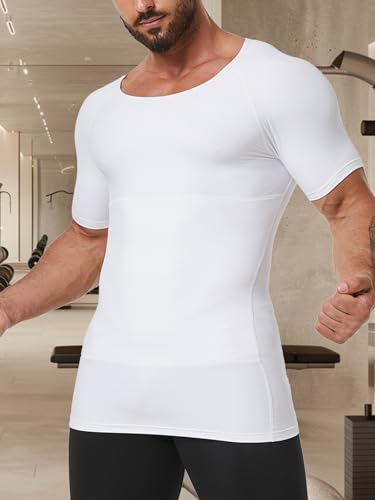 Mens Slimming Compression Shirt Short Sleeve Shapewear Abs Abdomen Slim Body Shaper Tummy Control Undershirts4