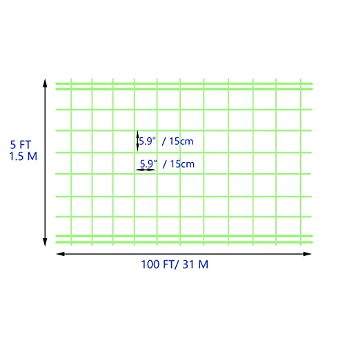 Hhthh Green Trellis Netting 5X100 Ft Heavy Duty Garden Trellis Netting Polypropylene Plant Support Net For Climbing Vegetables Fruits Flowers #TOP1