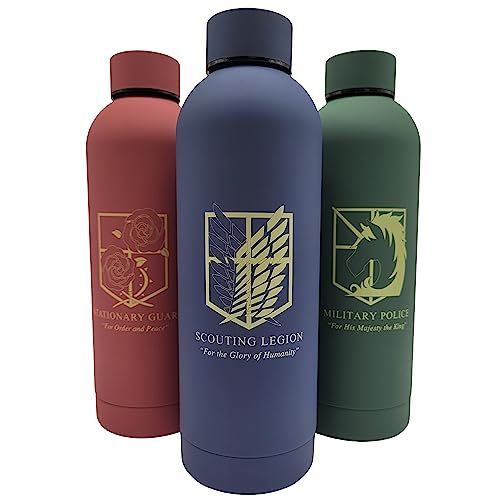 Edelstahl Wasser Trinkflasche [500ml] | Kaffee & Tee Thermosflasche 24h kalt, 13h heiß | Vakuum Isolation für Kohlensäure geeignet & Auslaufsicher | (Scouting Legion, Blau)