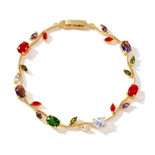 Image of Shining Diva Fashion Tulip Bracelet for Women, Floral Crystal, Anti Tarnish Jewellery Stylish Bracelet Gifts for Girls