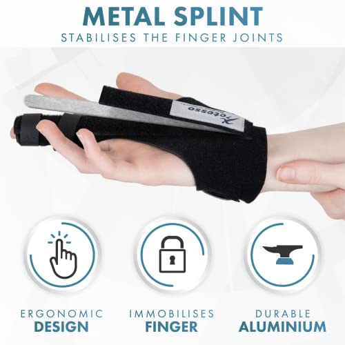 Actesso Enhanced Finger Splint - Support For Trigger, Mallet, Rsi (Repetitive Strain Injury), Small Middle Index Ring (Black) #TOP5