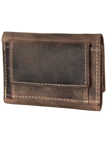 Greenburry Vintage Mini Portmonee skórzany portfel XXS brązowy | 10 x 7,5 cm, brązowe siodło, Einheitsgröße, portfel mały
