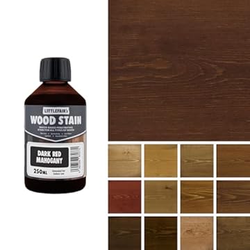 Littlefair's Wood Stain Water-Based - (Dark Red Mahogany) – Non-Toxic, Eco-Friendly & Quick Drying - Easy-to-Apply, Concentrated Formula for All Wood Types – 250ml