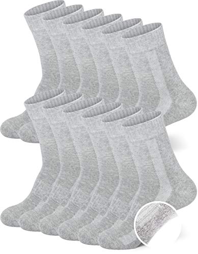 MC.TAM Unisex Sportsocken Tennissocken Lange Socken Wintersocken Herren Damen 12 Paar 80% Baumwolle Frotteesohle, 47-50, 12x TF, Hellgrau Cover