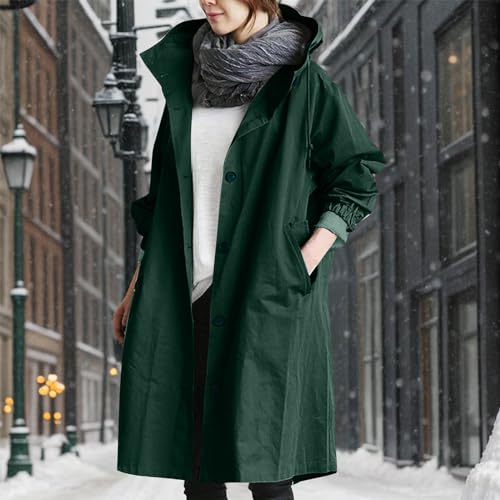 Abrigo de invierno salvaje corte relajado con capucha para mujer elegante 2