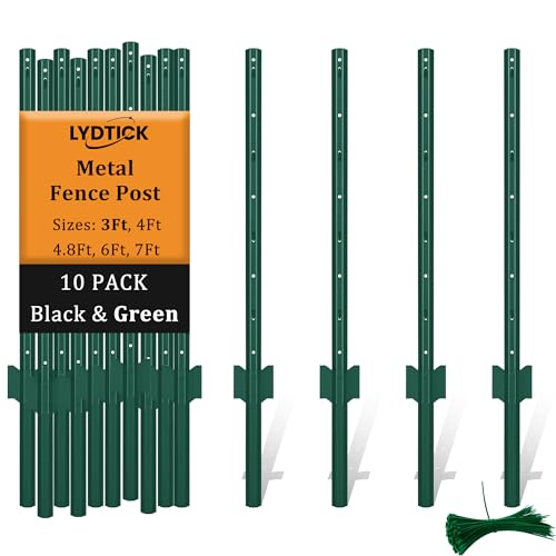 LYDTICK 10Pack Fence Posts 3Ft