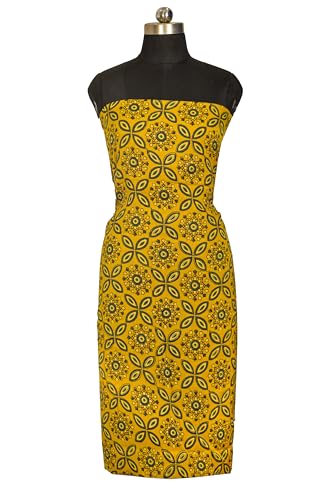 Image of Ethnics of Kutch Womens's Ajrakh Modal Silk Natural Dye Hand Block Print Unstitched Kurta Fabric