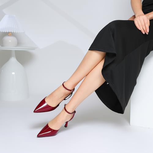 Image of Susanny Heels for Women Stiletto Closed Pointed Toe Backless Dress Shoes High Heels Sexy Kitten Pumps Wedding Guest Party Dance Prom Dressy Comfort Shoes